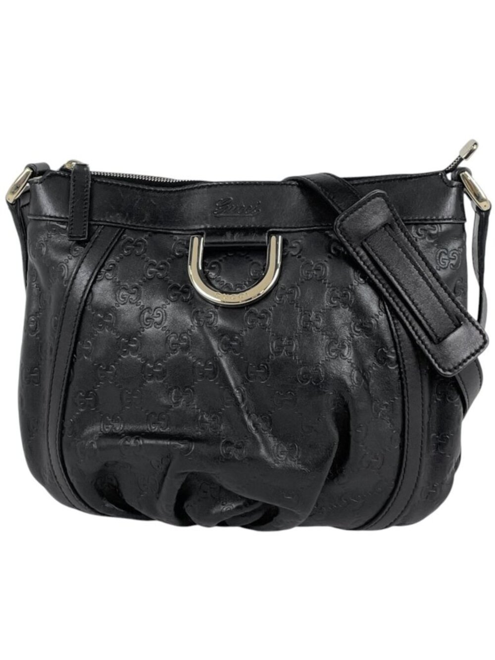 Gucci Shoulder Bag Abbey Guccissima Leather Black